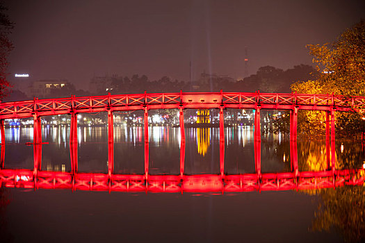 还剑湖,夜景,河内