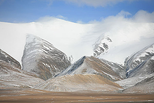 可可西里库赛湖北峰的冰川