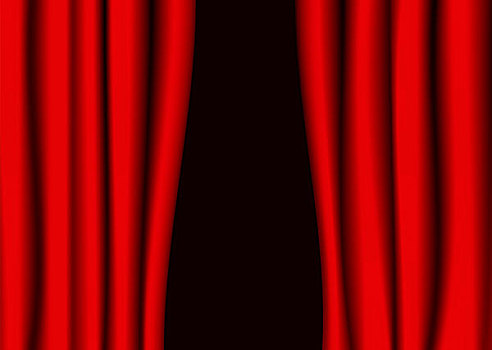 红色,剧院,帘,黑色背景