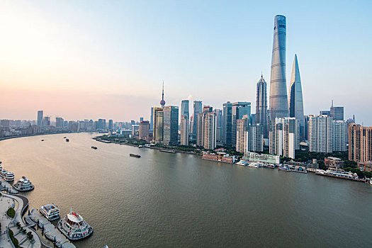 上海,黄浦江,两岸,夜景