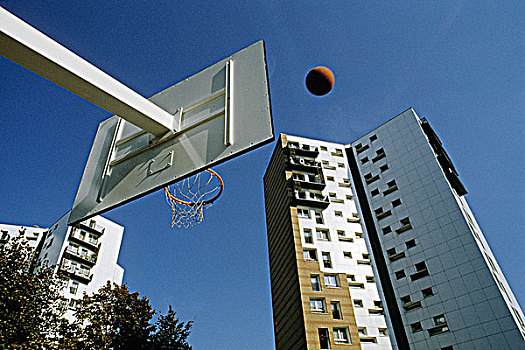 法国,巴黎,区域,塞纳河,街头篮球