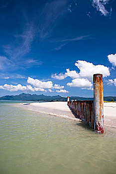 漂亮,白天,海滩,兰卡威,马来西亚