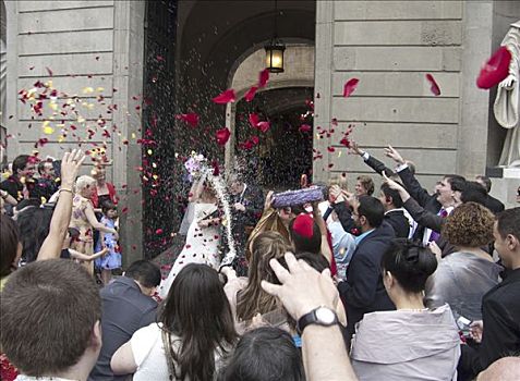 人群,婚礼,巴塞罗那,加泰罗尼亚,西班牙