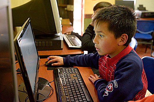 男孩,电脑,计算机科学,授课,交际,波哥大,哥伦比亚,南美