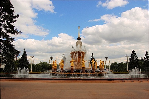 友谊,喷泉,莫斯科,俄罗斯