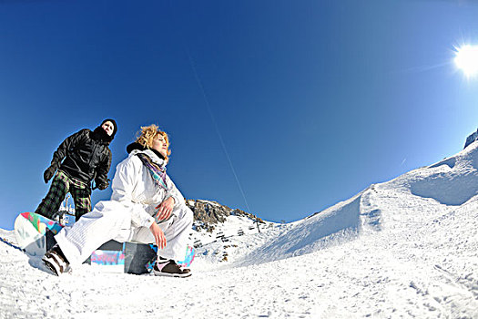 冬天,女人,滑雪,运动,有趣,旅行,滑雪板