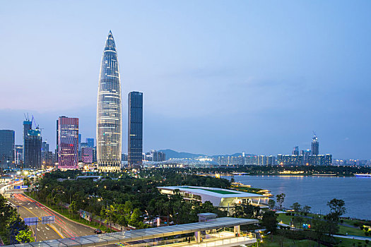 广东省深圳市南山区后海片区夜景