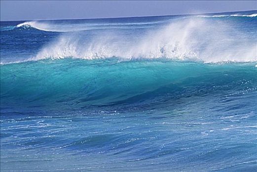 夏威夷,青绿色,浪头,飞