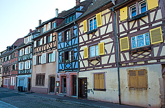 彩色,半木结构房屋,历史,城镇中心,科尔玛,阿尔萨斯,法国,欧洲