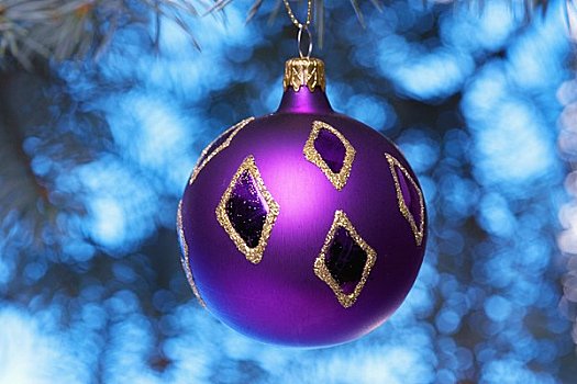 紫色,圣诞球