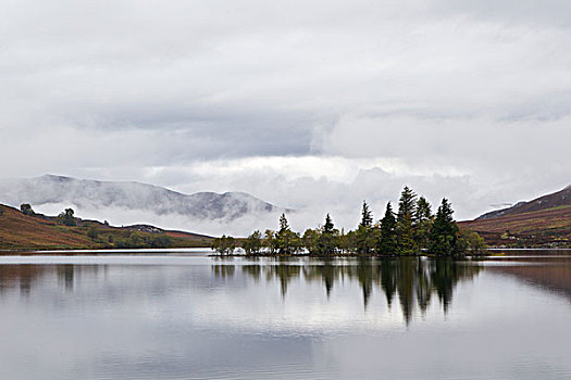 湖,堡垒,苏格兰