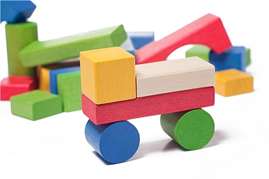 汽车,彩色,木制玩具,方形