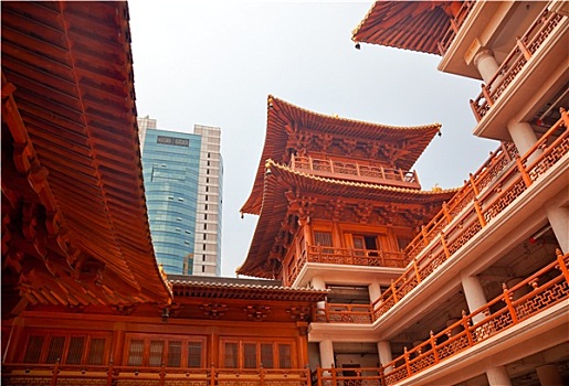 木质,建筑,庙宇,上海,中国