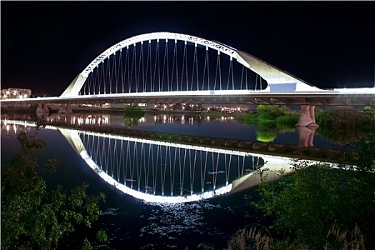 桥,上方,瓜地亚纳河,夜晚