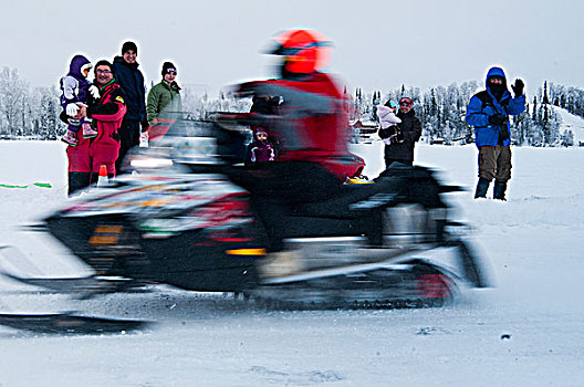 铁,狗,比赛,观众,开端,2009年,大,湖,阿拉斯加,冬天