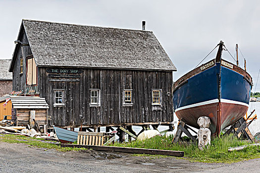 捕鱼,小屋,船,码头,卢嫩堡,新斯科舍省,加拿大