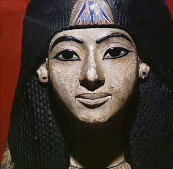 木乃伊,面具,一个,男人,古埃及,第十八王朝
