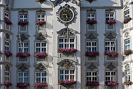 市政厅,迈明根,斯瓦比亚,巴伐利亚,德国,欧洲