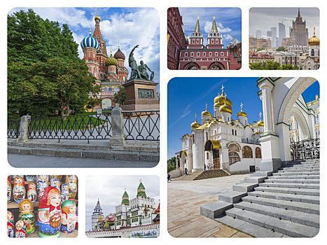 抽象拼贴画,莫斯科,俄罗斯,图像,旅行,背景,照片