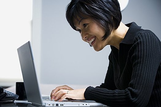 女人,工作,笔记本电脑