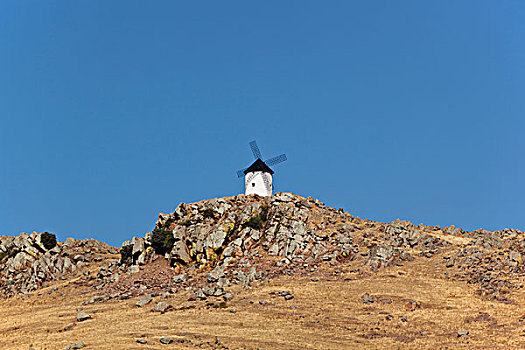 风车,山,雷阿尔城省,拉曼查,西班牙