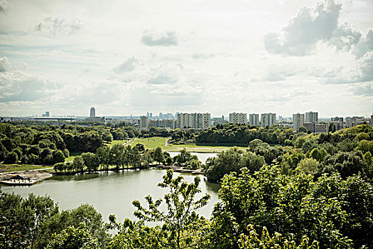 风景,公园,天际线,巴黎