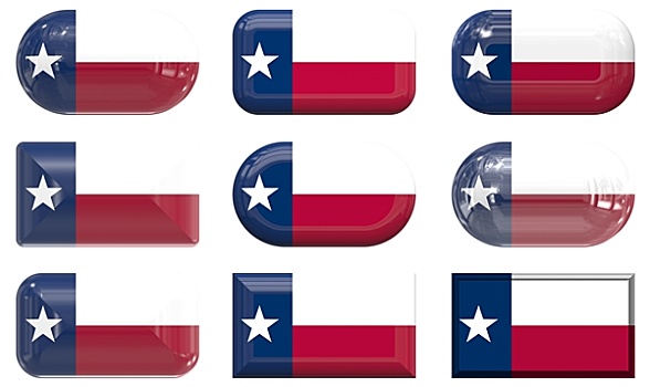 玻璃,扣,旗帜,德克萨斯