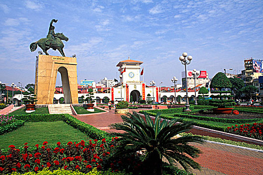 市中心,雕塑,市场,胡志明市,西贡,越南