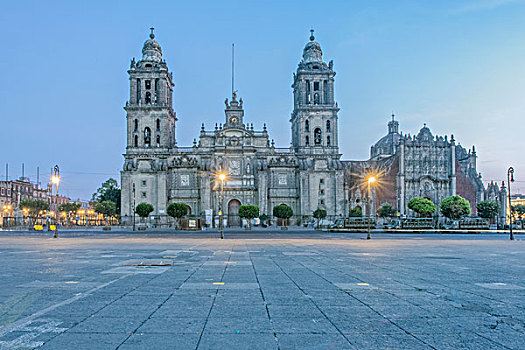 墨西哥,墨西哥城,城市教堂,黎明,大幅,尺寸