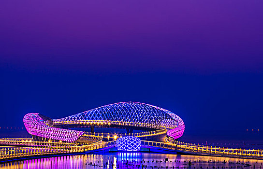 苏州湾阅湖台夜景