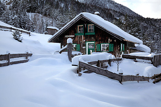 积雪,阿尔卑斯小屋