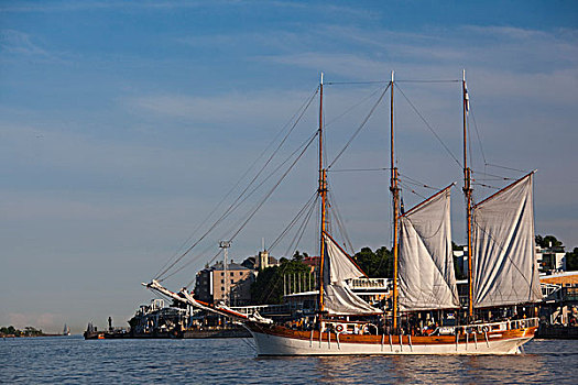 芬兰,赫尔辛基,港口,帆船