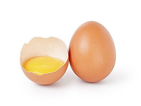 生食,鸡,蛋,一个,蛋黄,隔绝,白色背景