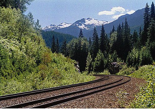 铁轨,幽鹤国家公园,不列颠哥伦比亚省,加拿大