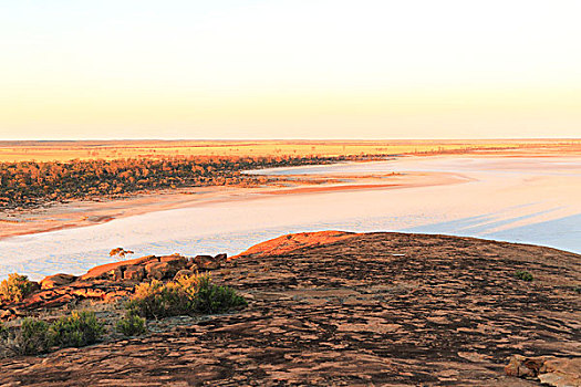 石头,盐,湖,自然,自然保护区,西澳大利亚州