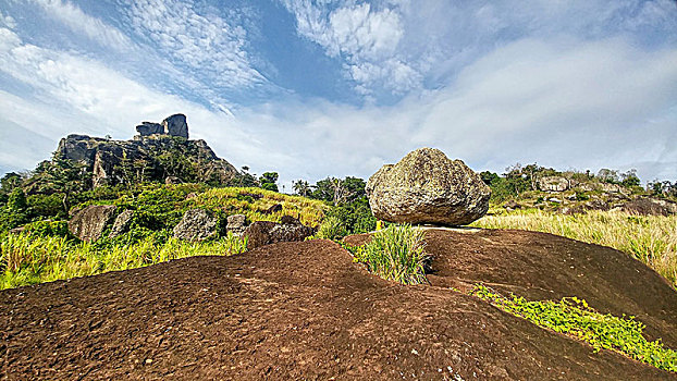 石头,围绕,绿色,地点,斐济