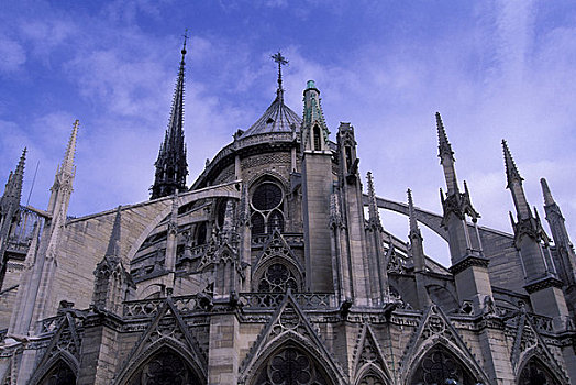 法国,巴黎,巴黎圣母院,大教堂,拱扶垛