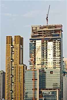 摩天大楼,写字楼,施工,曼谷,泰国
