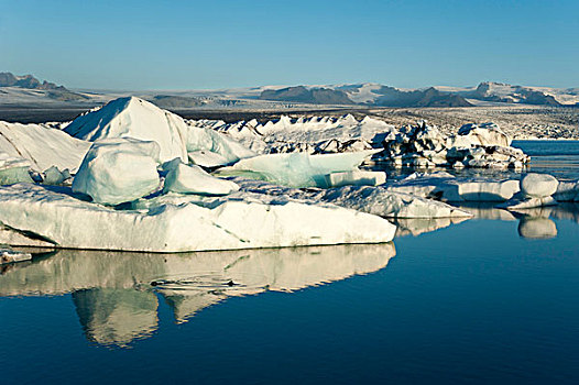 冰山,色彩,黑色,反射,结冰,泻湖,冰河,东方,冰岛,欧洲