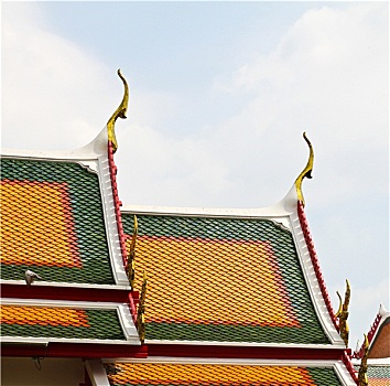 独特,屋顶,泰国,庙宇