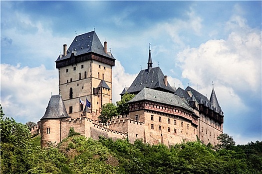 全景,城堡,捷克共和国