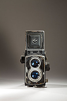 静物旧相机牡丹