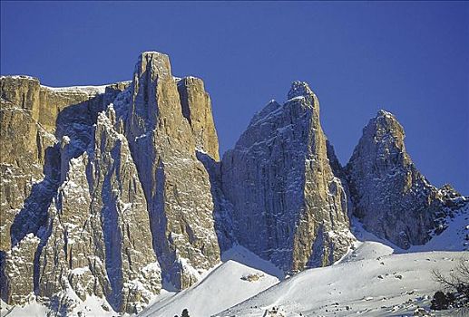冬天,雪,山,顶峰,意大利,欧洲