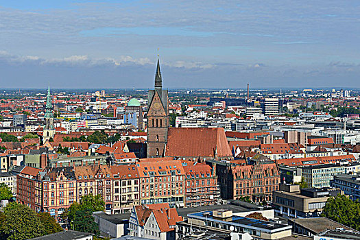 红砖,房子,市场教堂,历史,中心,汉诺威,下萨克森,德国,欧洲