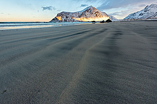 海滩,罗浮敦群岛,挪威,欧洲