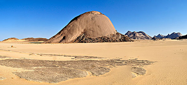 巨大,花冈岩,圆顶,阿德拉尔,阿尔及利亚,撒哈拉沙漠,北非