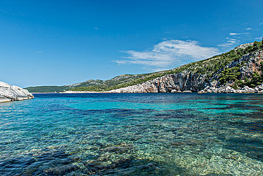 克罗地亚,达尔马提亚,夏娃岛,隔绝,小湾,靠近,大幅,尺寸