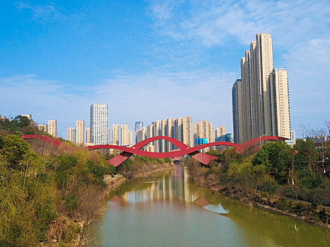 长沙网红景点-梅溪湖中国结步行桥