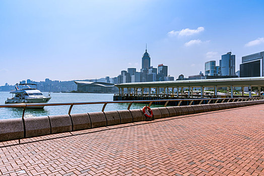 中国香港中环码头和建筑