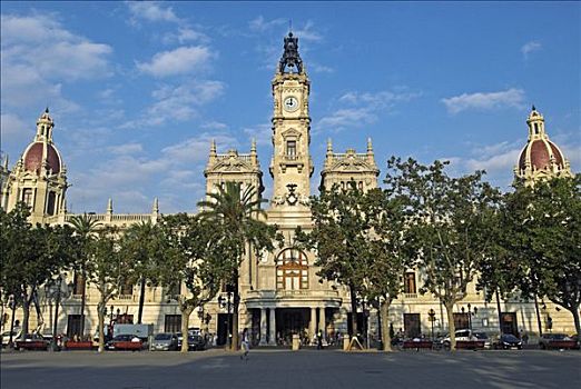 市政厅,城市,瓦伦西亚,西班牙,欧洲